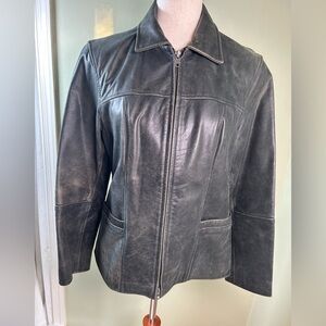 The Territory Ahead 100% leather jacket. Black size 8. Quality leather. Nice!